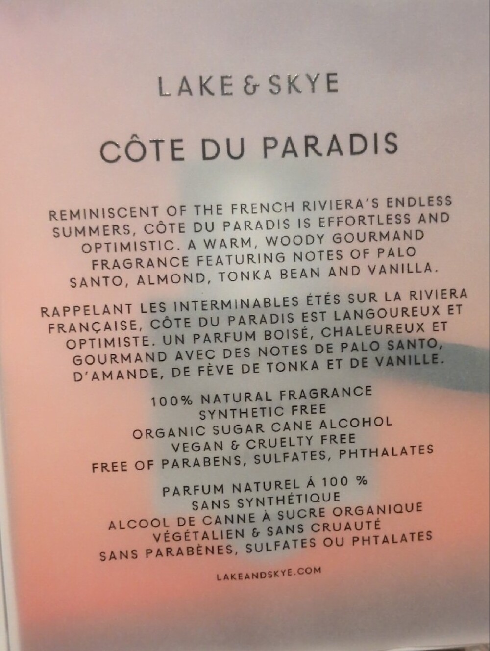 Lake & Skye Côte Du Paradis EDP 1.7 Fl Oz - Picture 2 of 3